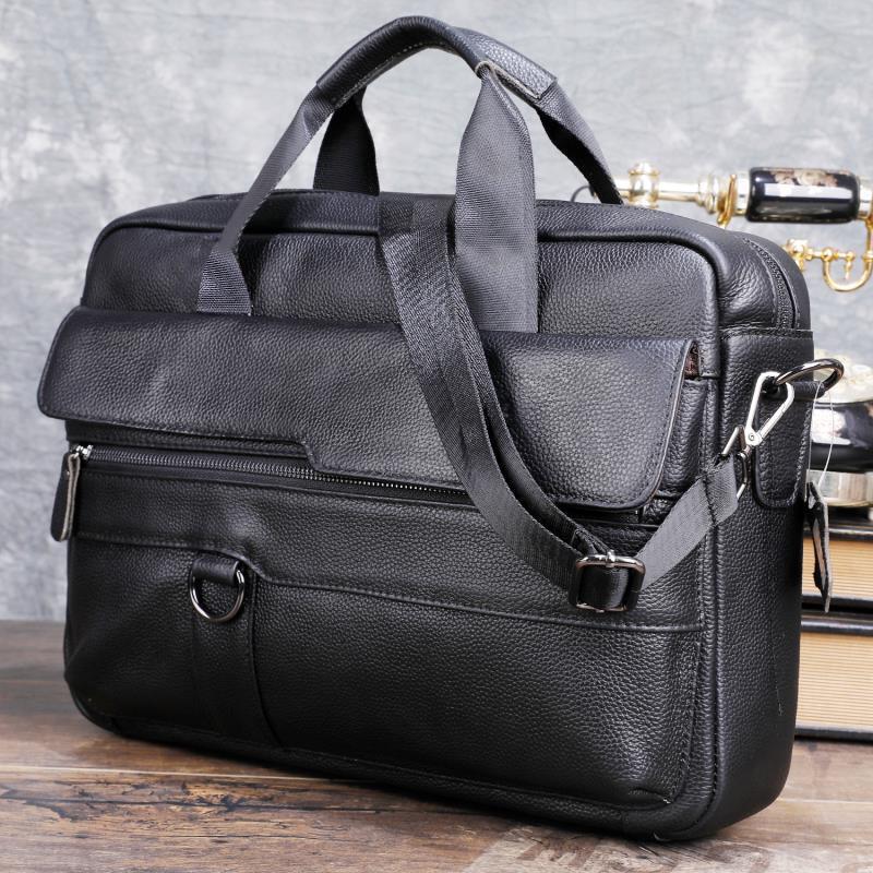 Leather Briefcase - Большая мужская сумка из натуральной кожи