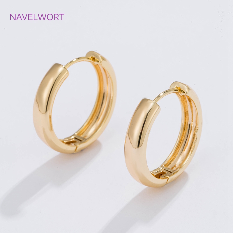 Gold Plated Jewelry - Серьги кольцами 6 размеров, позолоченные круглые