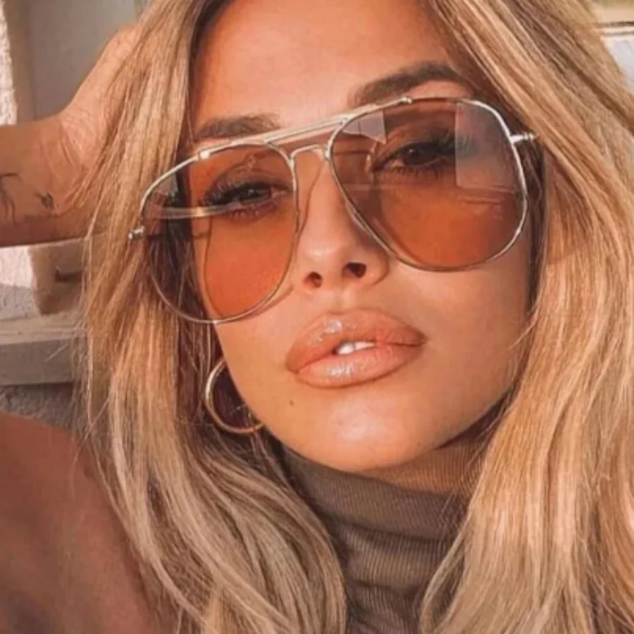 Designer Sunglasses - Ретро-металлические солнцезащитные очки с двойным мостиком