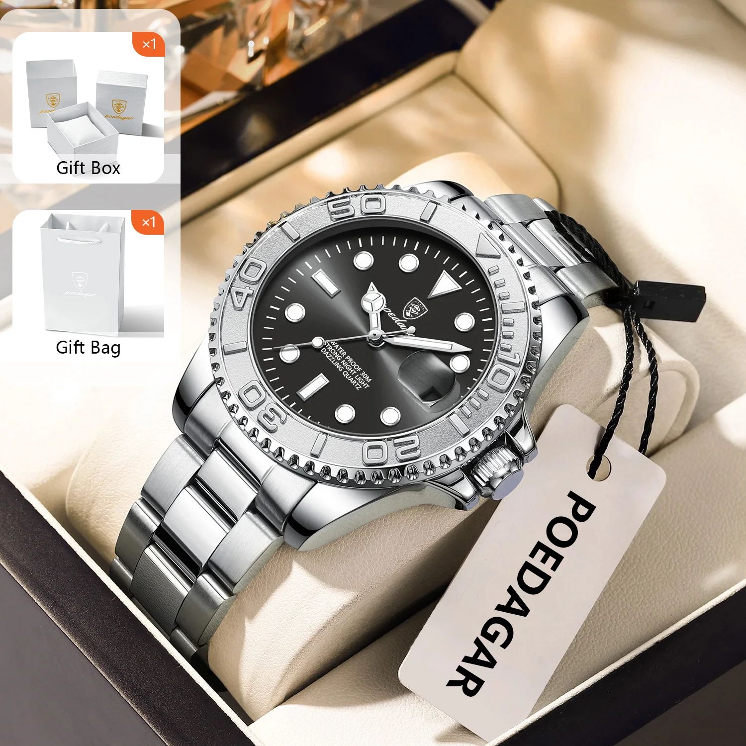Luxury Watch Men - POEDAGAR модные спортивные мужские часы светящиеся